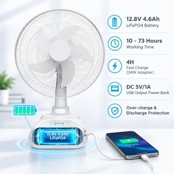 Table rechargeable fan